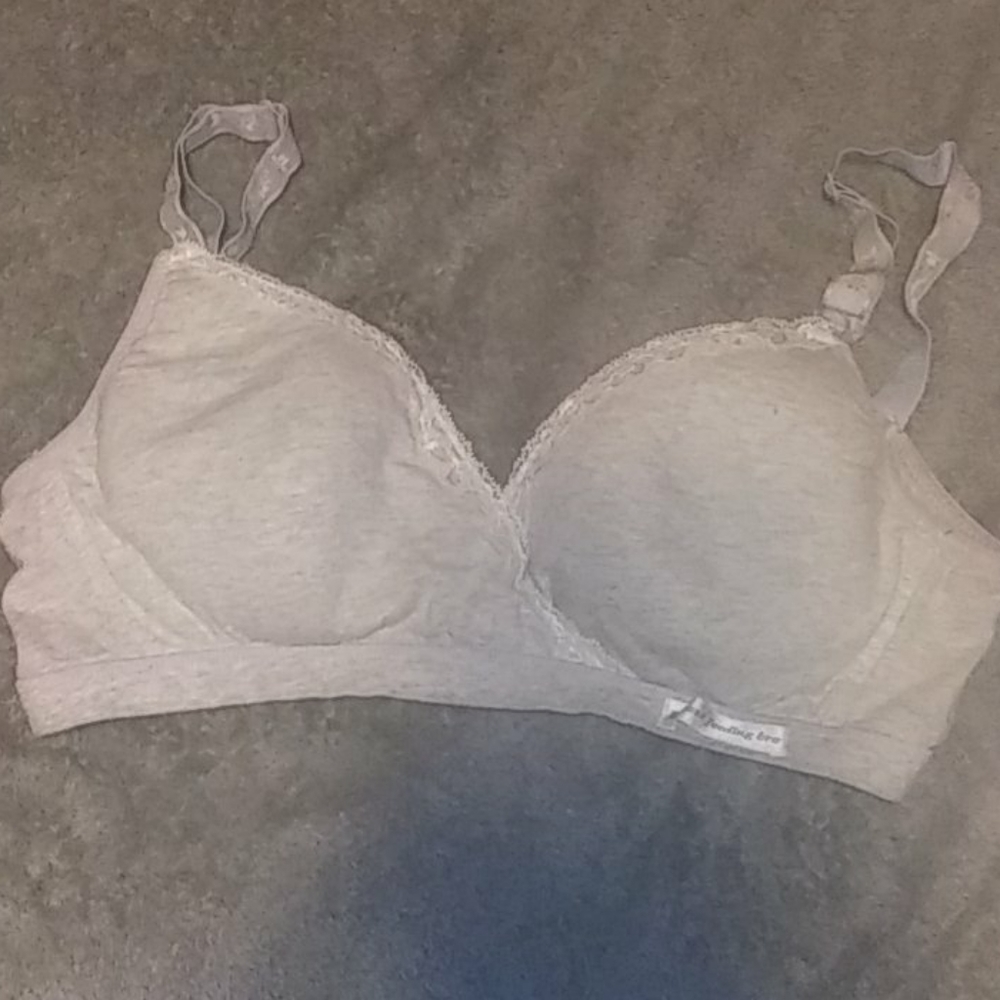 Grey Breastfeeding Bra
